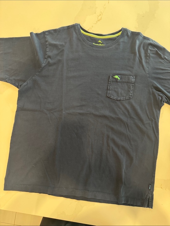 Tommy Bahama Other - Tommy Bahama Navy Short Sleeve Pocket Tee with Lime Green Dolphin